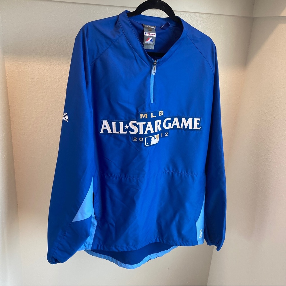 MLB Quarterzip Majestic Cool Base 2012 All Star Game Blue Windbreaker XL - Picture 9 of 9